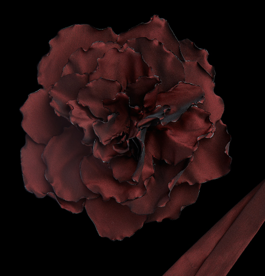 TESSUTO | Visioni ibride | Fiore grande GRANATO con nastro