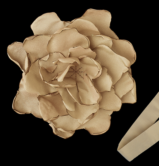 TESSUTO | Visioni ibride | Fiore grande BEIGE con nastro