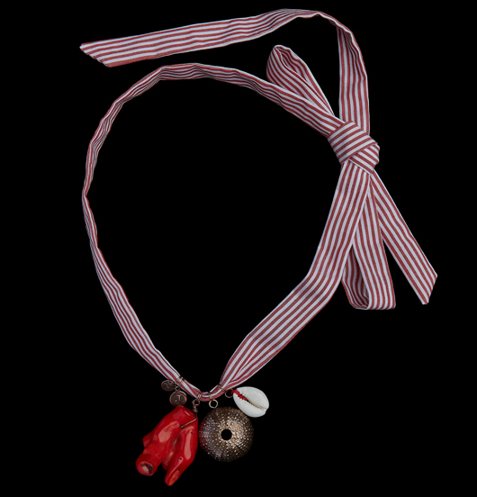 TESSUTO | Anima Maris | Nastro righe rosse verticali