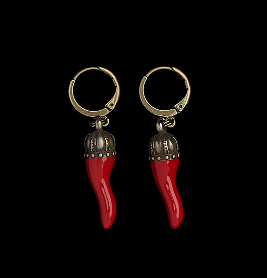 ORECCHINI | Fortunae | Orecchini cornetto rosso