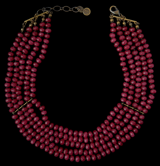 COLLANE | Natura | Collana 5 fili quarzo fucsia 