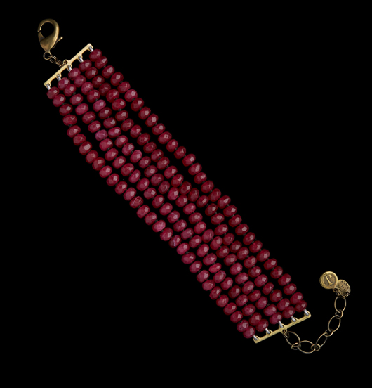 BRACCIALI | Natura | Bracciale 5 fili quarzo fucsia