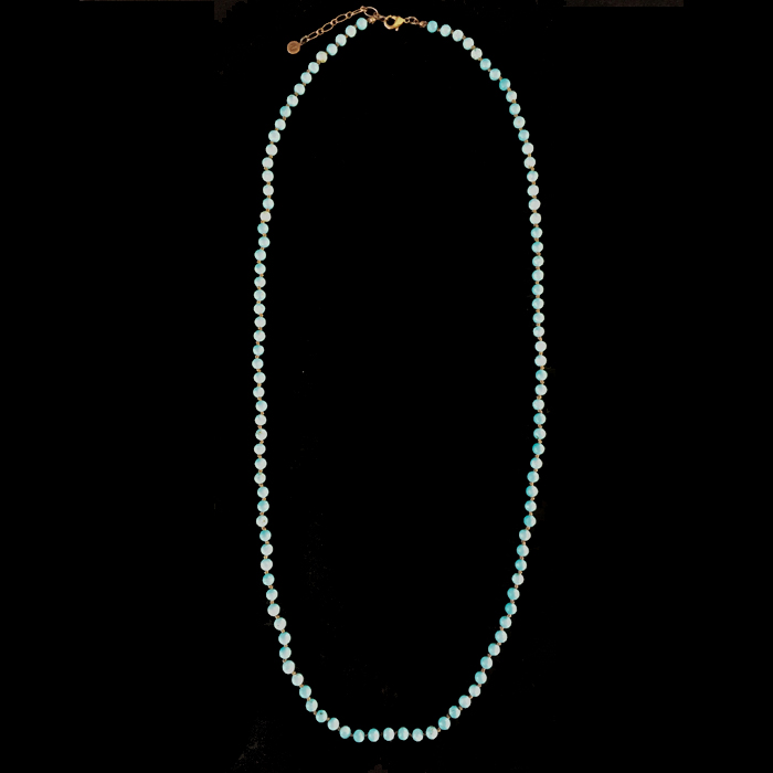 Collana in pietra dura: howlite turchese annodata con finiture in rame. Base adatta a creare un gioiello unico e personalizzato con ciondoli. Idea regalo unica