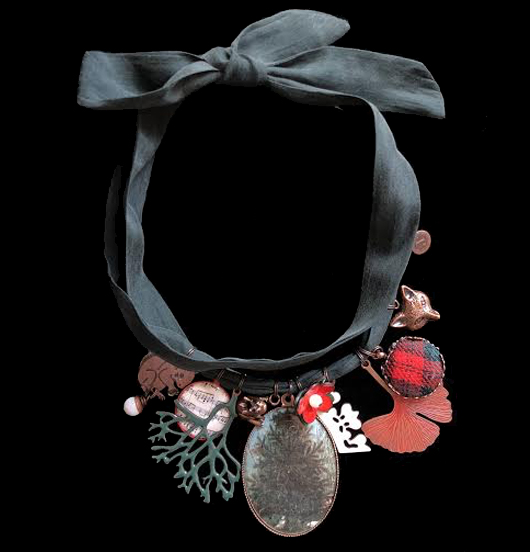 NASTRO SETA CON CIONDOLI COLLEZIONE NATALE