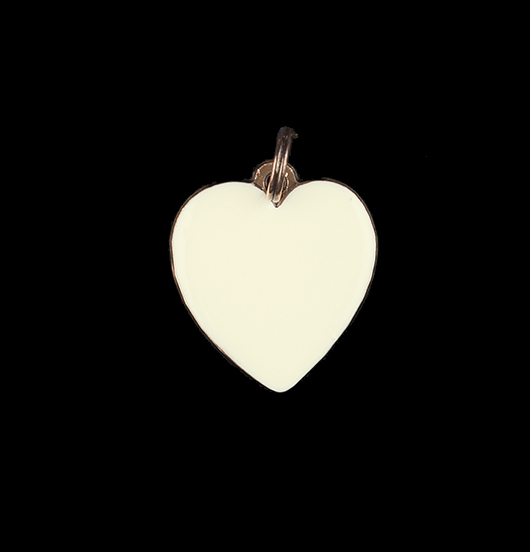 Piccolo ciondolo a forma di cuore smaltato bianco per personalizzare la tua catena o il tuo bracciale. Regalo per cerimonia, matrimonio, battesimo, nascita.