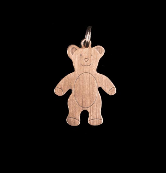 Ciondolo a forma di orsetto in rame. Regalo per
battesimo,nascita,bambino,natale.