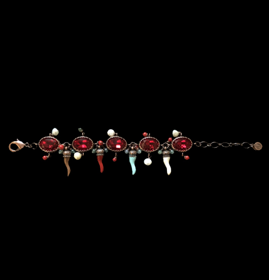 BRACCIALE IN CRISTALLO E CHARMS