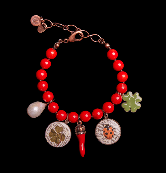 BRACCIALE CORALLO BAMBOO ICON Madre cristiana Padre pagano